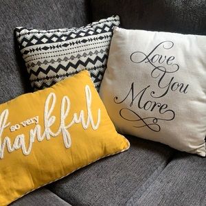‘Love you more’ accent pillow